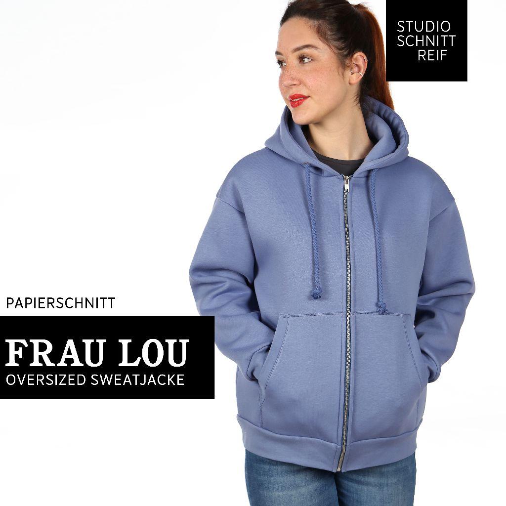 Papierschnittmuster Oversize Sweatjacke Frau Lou XS-XXL