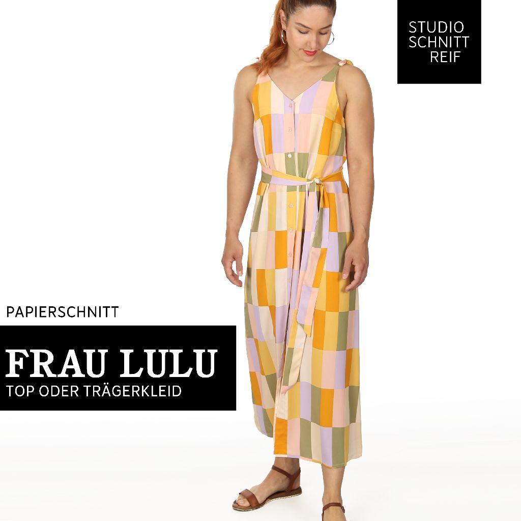Papierschnittmuster Kleid mit Bindeträgern Frau Lulu XS-XXL