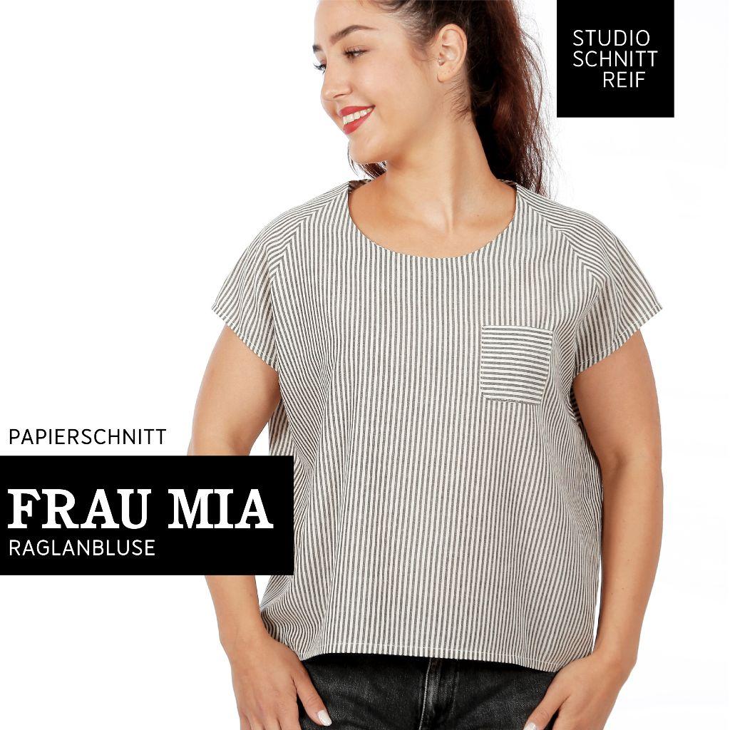 Papierschnittmuster Raglanbluse Frau Mia XS-XL