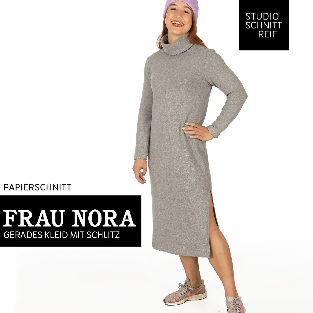 Papierschnittmuster Gerades Strickkleid  Frau Nora XS-XXL