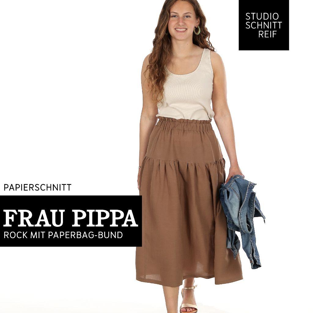 Papierschnittmuster gekräuselter Rock Frau Pippa XS-XXL