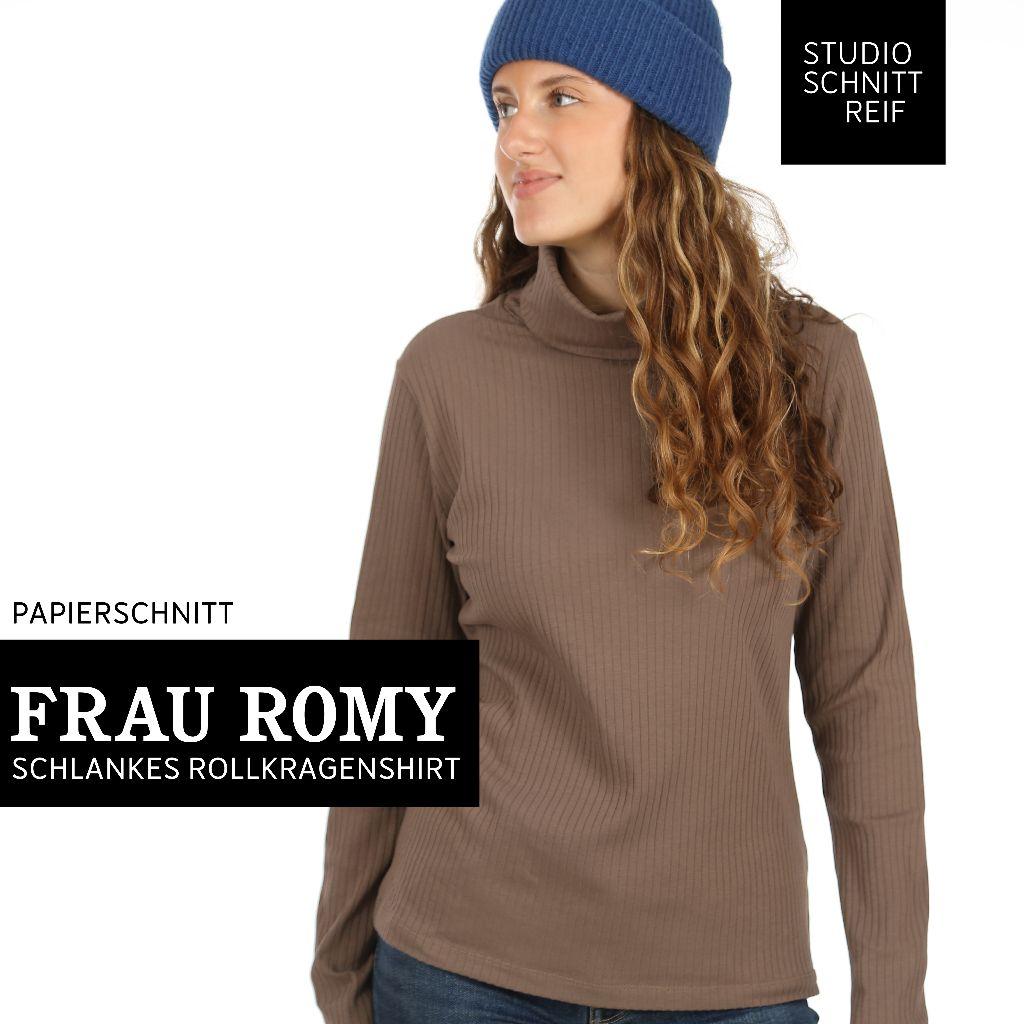 Papierschnittmuster Rollkragenshirt Frau Romy XS-XXL