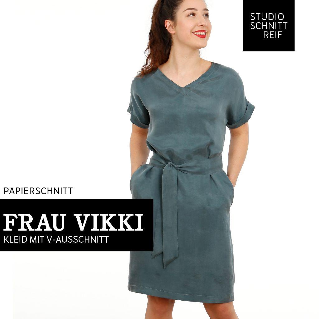 Papierschnittmuster Kleid Frau Vikki XS-XXL