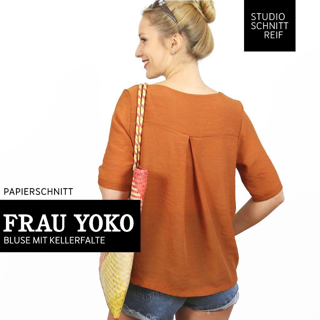 Papierschnittmuster Bluse mit Rückenfalte Frau Yoko XS-XXL