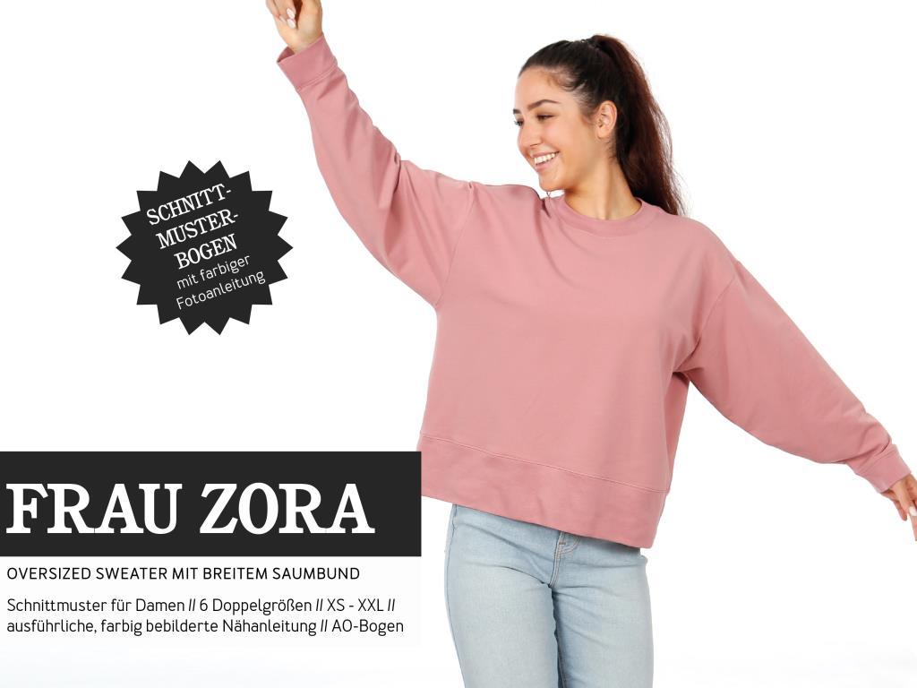 Papierschnittmuster oversized Sweater  Frau Zora XS-XXL