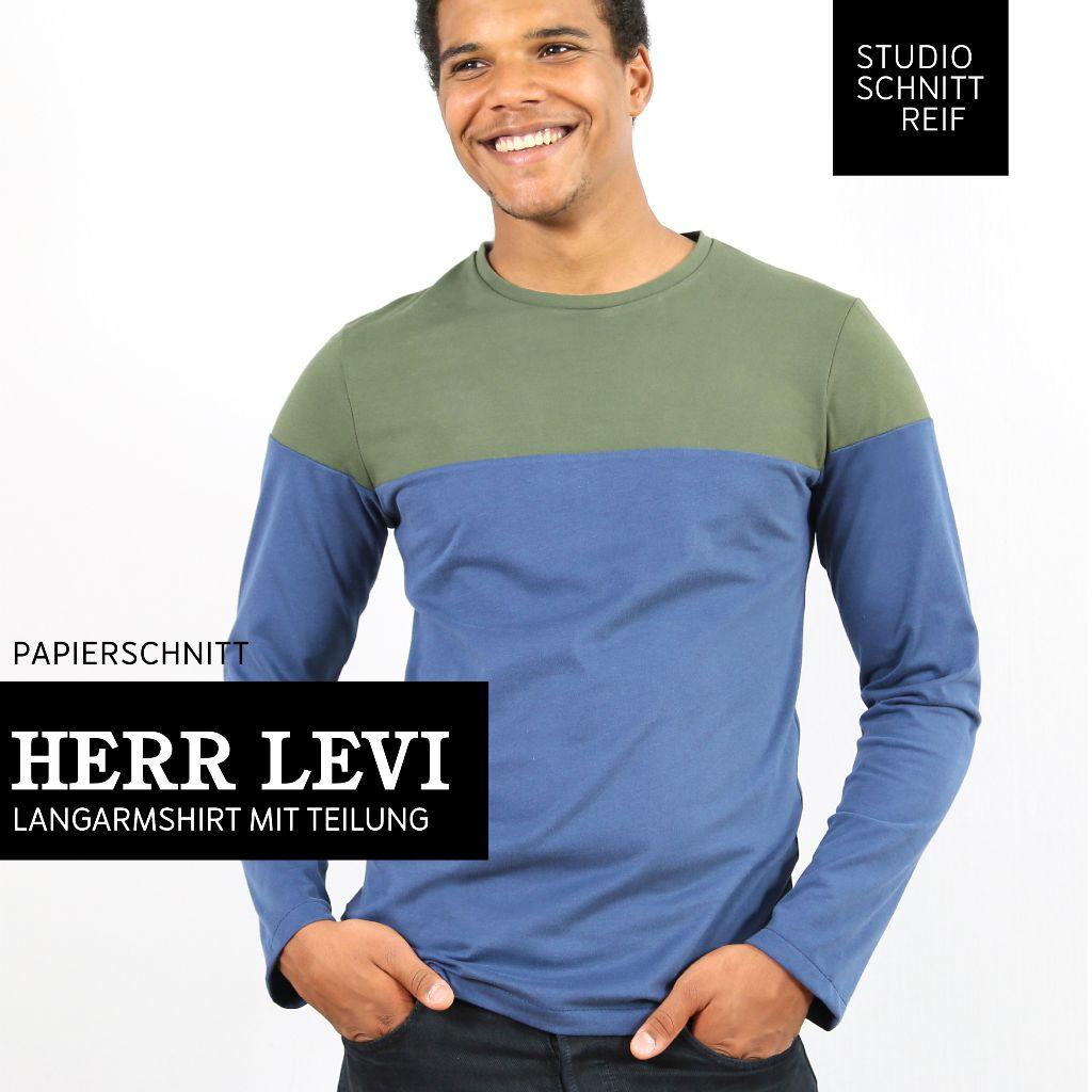 Papierschnittmuster Männer Langarmshirt Herr Levi S-XXL