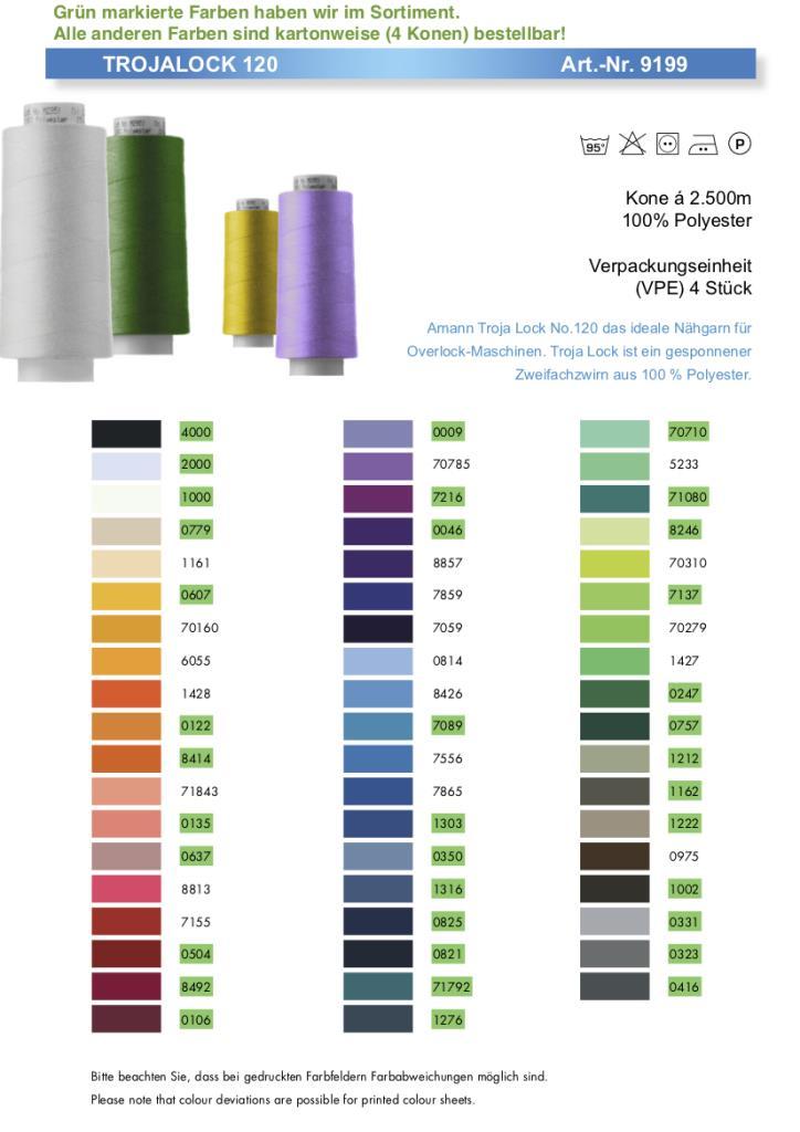 Overlockgarn Trojalock No.120 2500m Kone